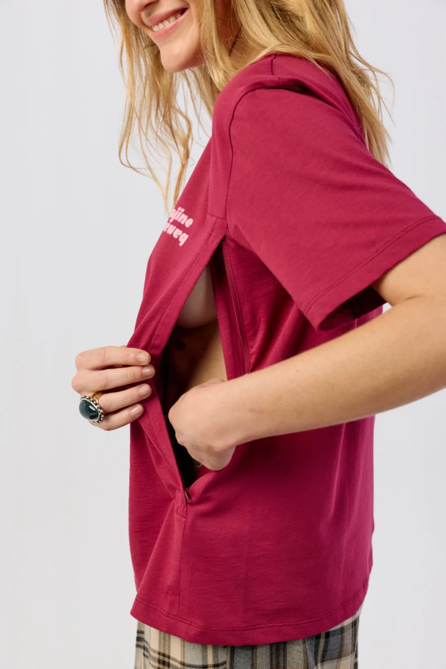 T-shirt Allaitant La P'allaite Grenat - Image 3