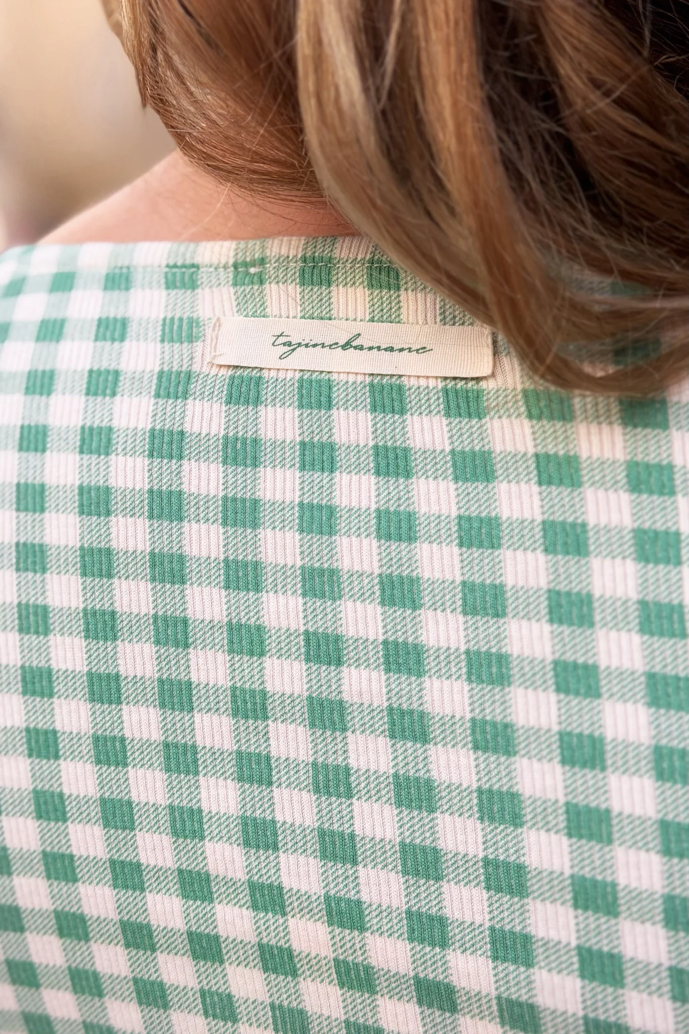 Blouse Allaitante Vichy Vert - Image 4
